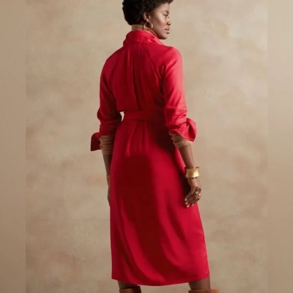 NWT! Banana Republic Red Sunset Blazer Wrap Dress - Multiple Sizes 💛 - Picture 3 of 6